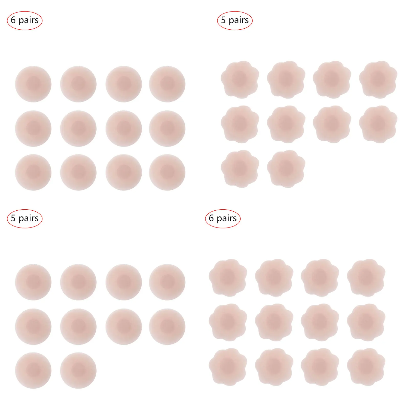 

5/6 Pairs Reusable Women Breast Petals Lift Nipple Cover Invisible Adhesive Silicone Push Up Sexy Strapless Breast Cover Pasties