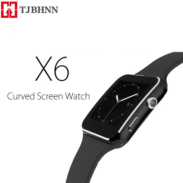Black Новые X6 Смарт часы для мужчин с камерой сенсорный экран Поддержка SIM TF карта Bluetooth Smartwatch android Английский Русский Испанский - Цвет: Black