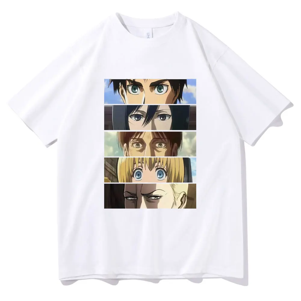 

Anime Attack on Titan Short Sleeve Dazzle Color Character Pattern Print T-shirt Spring Summer Female Male Famale Fashion T Shirt