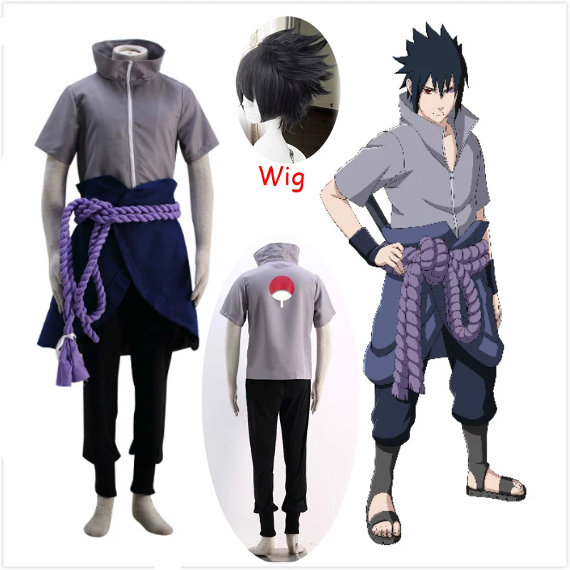 Костюм для косплея Uchiha Sasuke одежда из аниме Shippuden хэллоуивечерние Блейзер + | Костюмы аниме -4000586142332