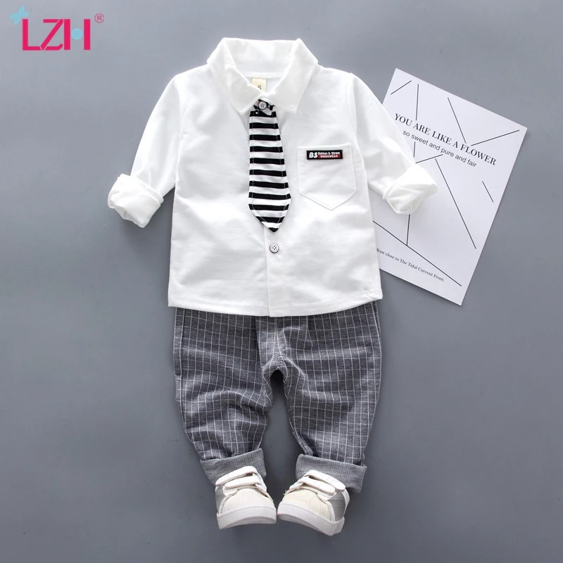 

LZH Baby Boys Clothing 2020 Autumn Children Clothing Toddler Boys Clothes Costume Shirt+Pant Suit 2Pcs Set Kids Clothes 1-4 Year