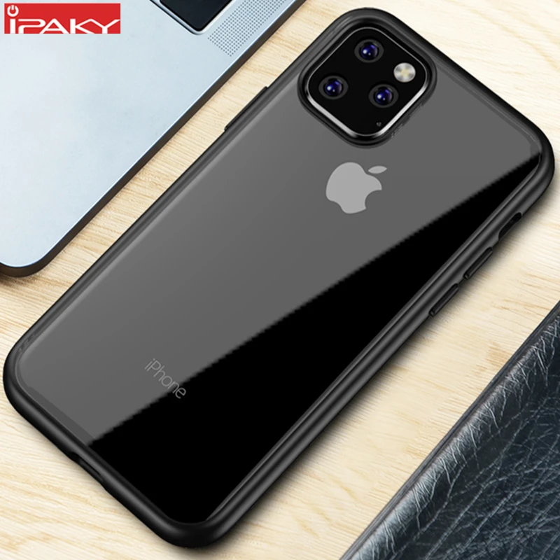 Чехол для iPhone 11 IPAKY Pro Простой Прозрачный ударопрочный ТПУ + ПК смешанный