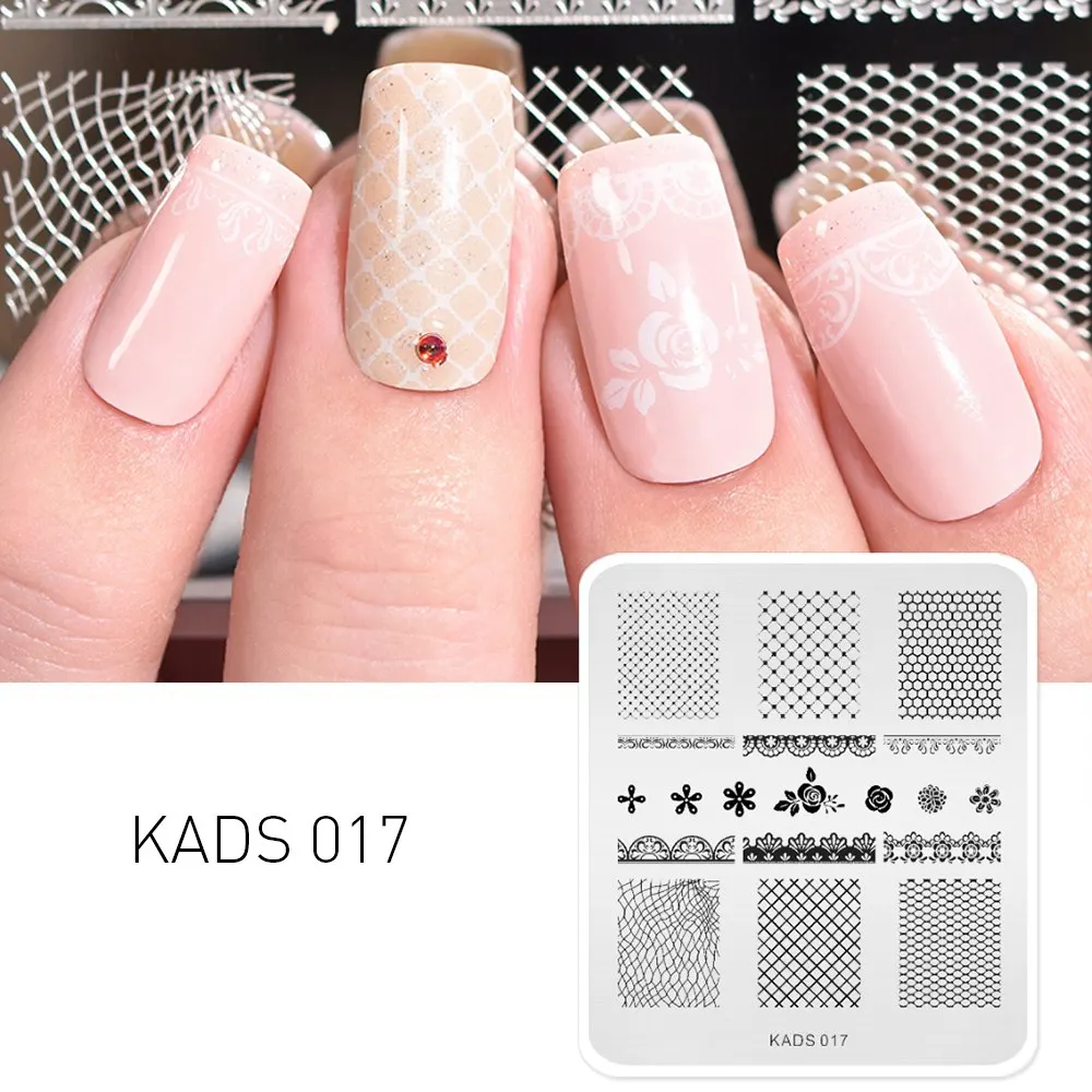 KADS 017 KADS шаблон для ногтей Летняя серия изображения для ногтей штамповка пластины трафареты для ногтей маникюр пластины для ногтей дизайн для печати - Цвет: KADS 017