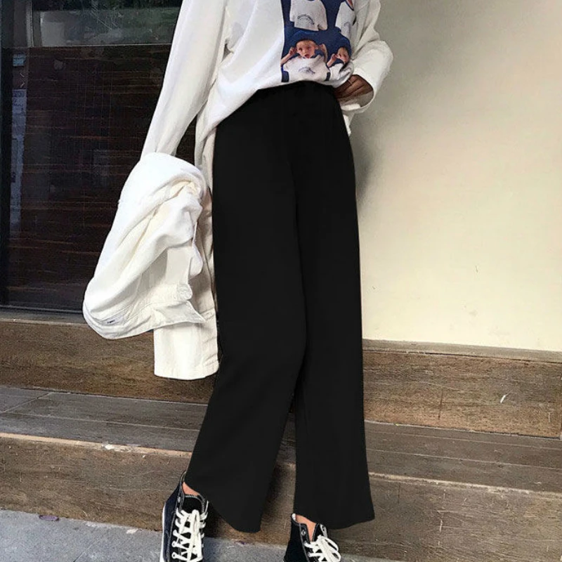 Брюки женские повседневные до щиколотки универсальные свободные Простые штаны в