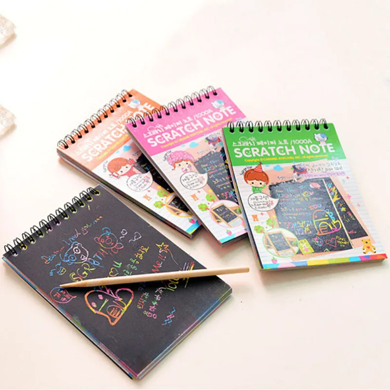 

14x10cm Cardboard Creative DIY Draw Sketch Notes For Kids Toy Notebook School Supplies