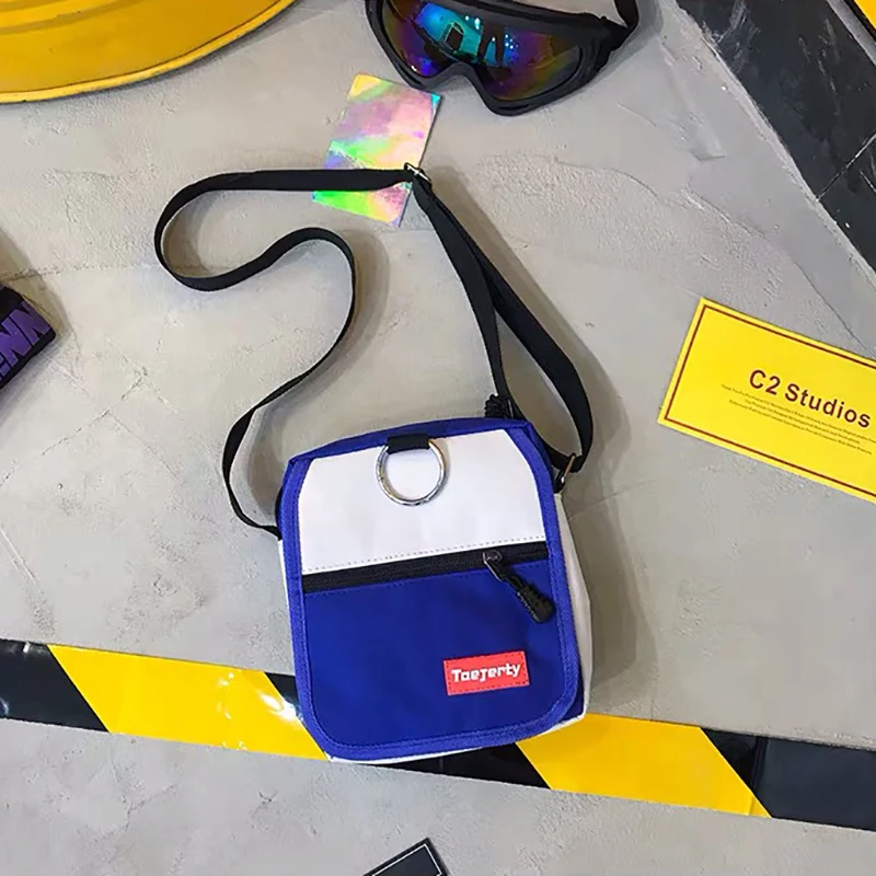 Женская Холщовая Сумка в гонконгском стиле маленькая сумка контрастных цветов