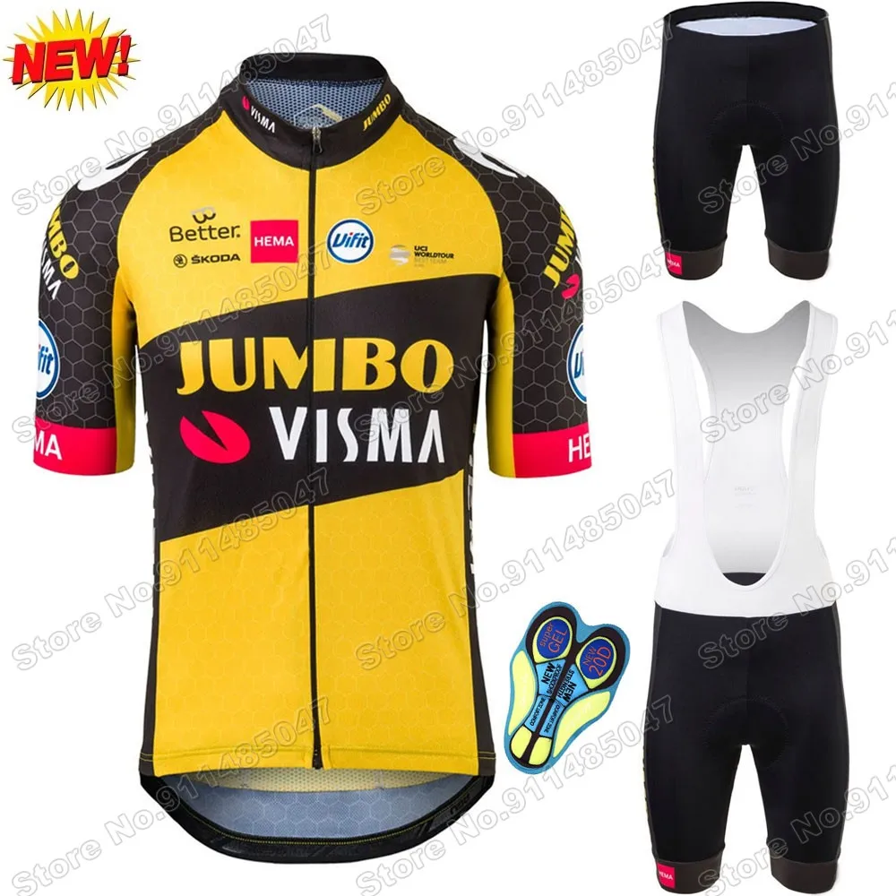 Мужской комплект одежды для велоспорта Jumbo Visma из Джерси рубашки шоссейного