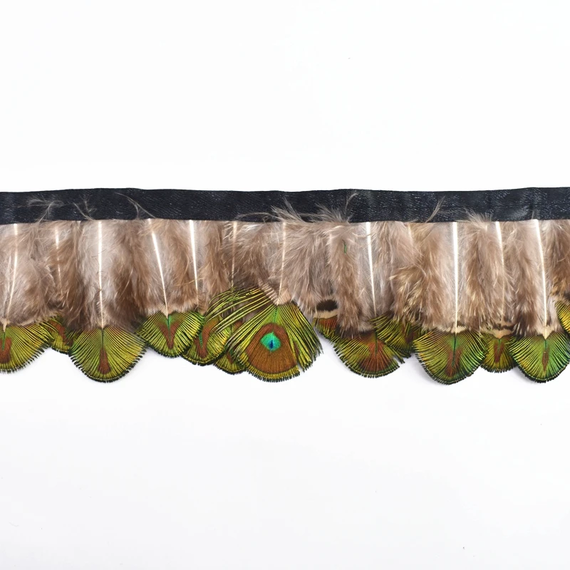 Перья павлина отделка с павлиньим глазом лента бахромой перья для рукоделия