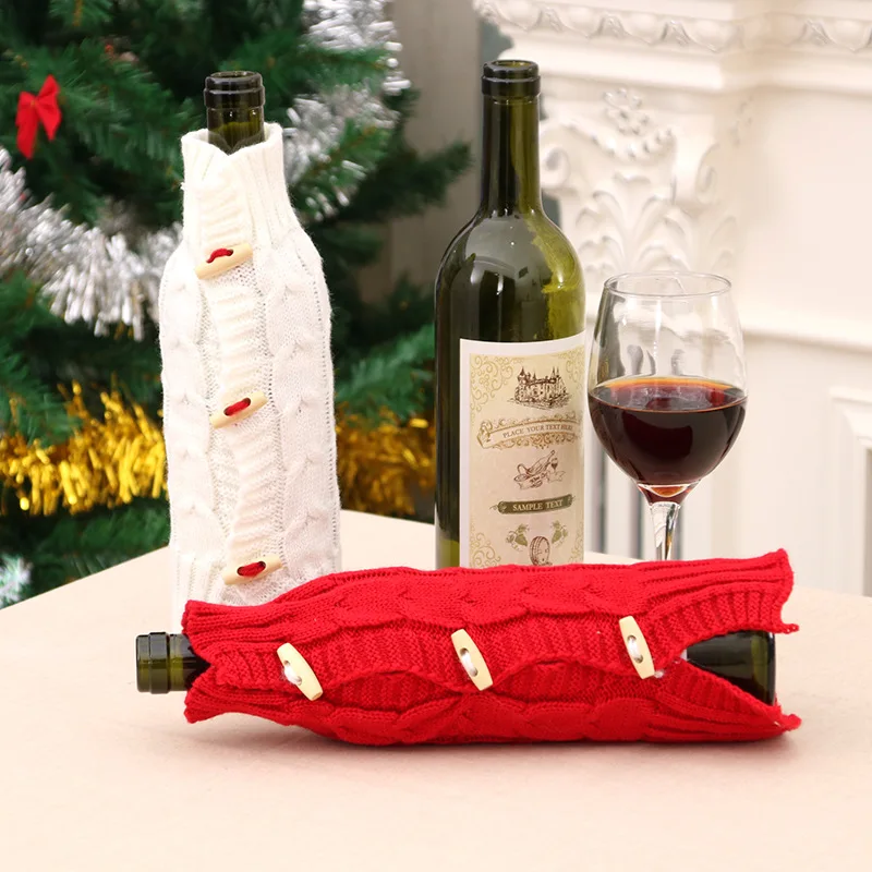 

Christmas decoration Xmas moose wine bottle Champagne bottle Cover restaurant holiday christmas ornaments Navidad Decor Happy N