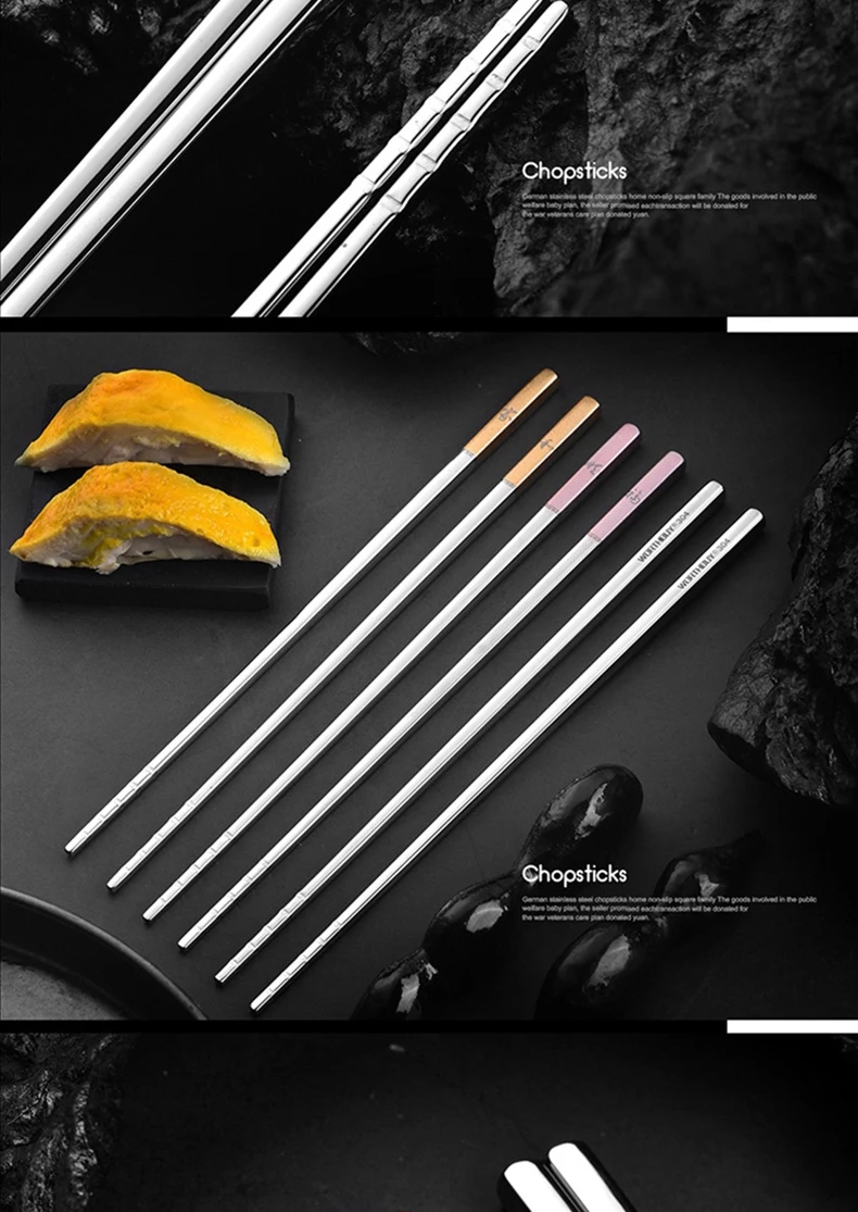 WORTHBUY 5 шт./компл. китайские палочки для еды комплект многоразовые 304 Нержавеющая сталь палочки дозирующая детская ложка для Non-Slip Кухня Еда палочки для суши Хаши