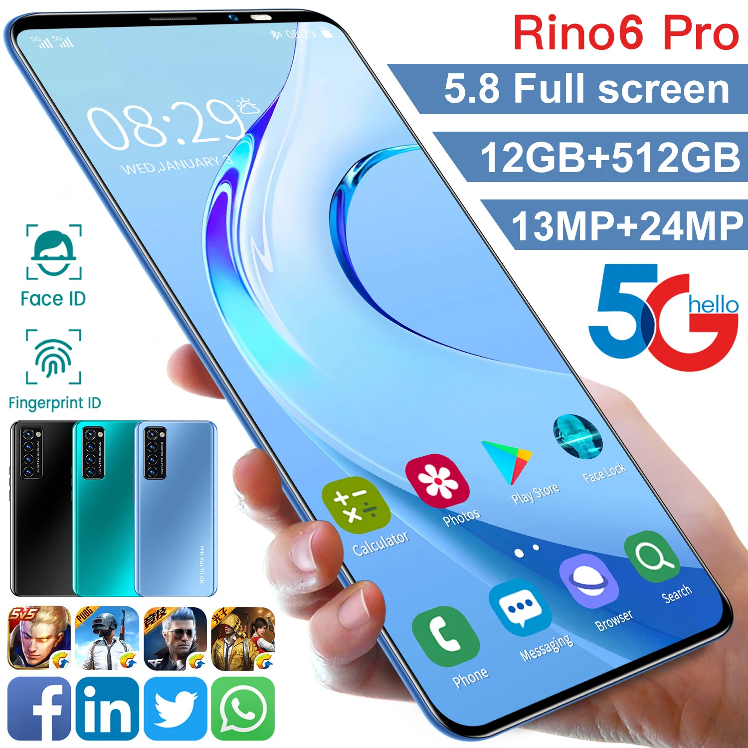 

Rino6 pro, 12 + 512 , 5,8 , 4800 , SIM-, , , 4G