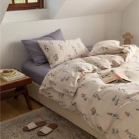 cutelife flower cotton sheets bedding set cozy duvet cover pillowcase single queen home textile double bed linen bedroom bedding