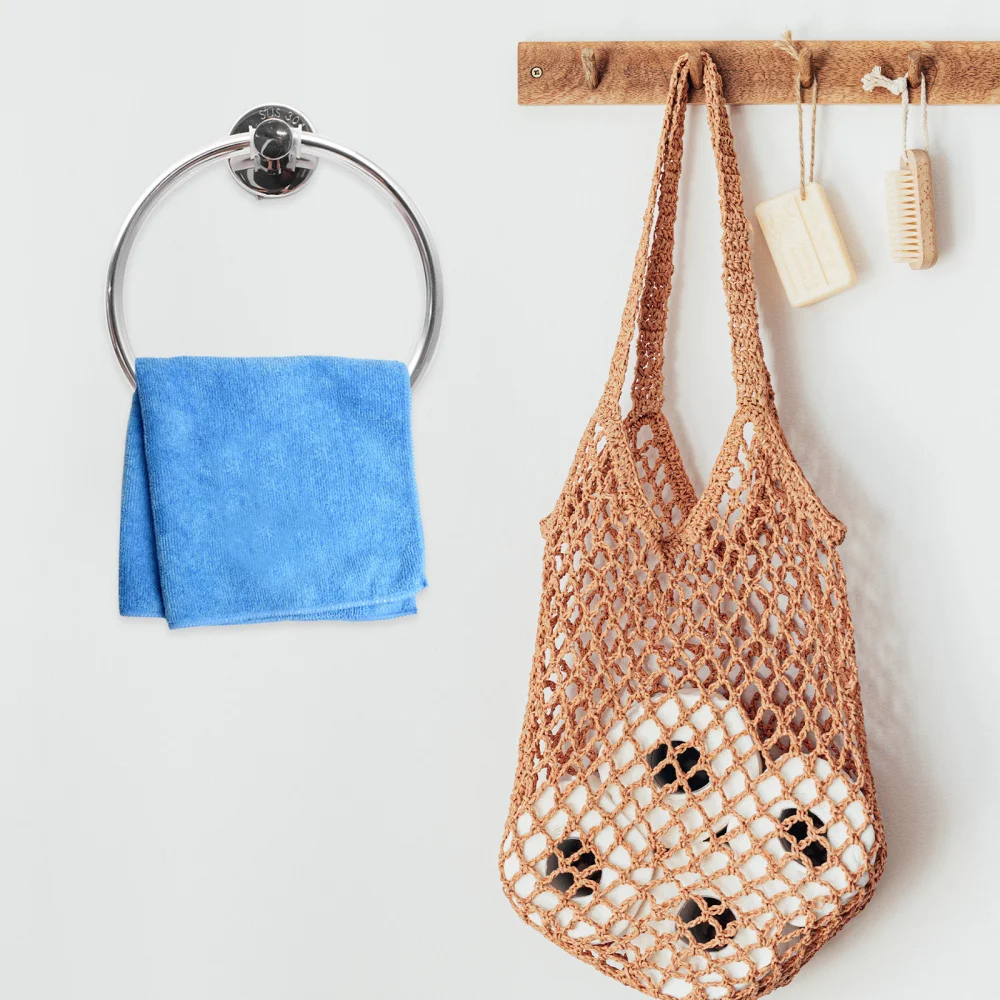 

Towel Ring Hand Towel Holder for Bathroom Drilling Adhesive Hand Towel Rack