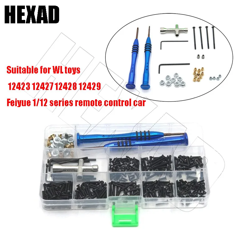 

Screw Accessories Box Upgrade Modified Tool Box Assembly For WLtoys 12423 12427 12428 12429 Feiyue 1/12 Series RC Car