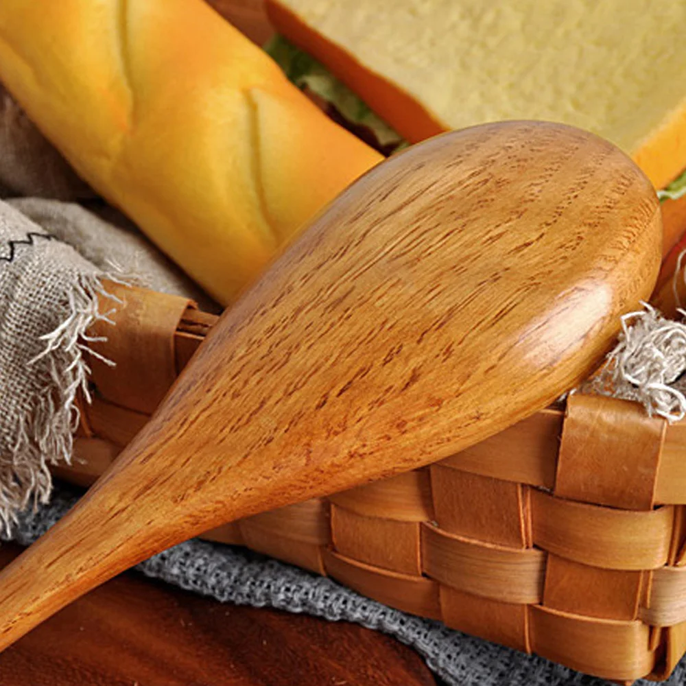 

16.5-inch Kemu Long-Handle Wooden Spoon Long-Handle Cooking Spoon Wooden Spoon for Cooking and Stirring Kitchen Utensils