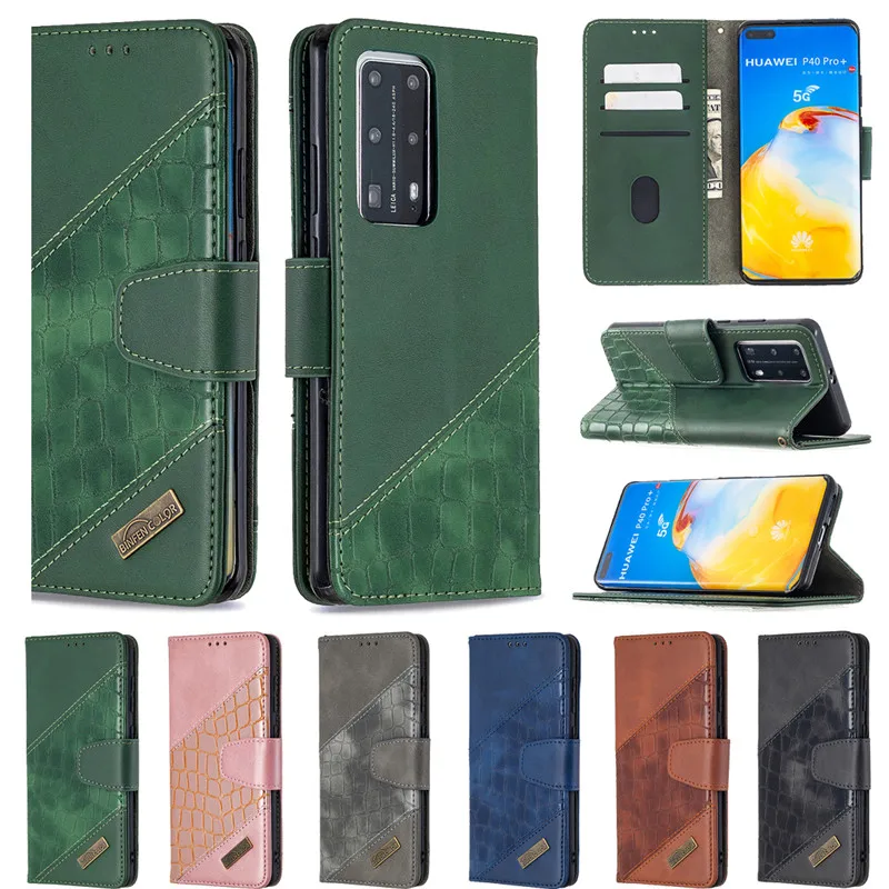 Чехол Кошелек с откидной крышкой для Huawei P40 lite чехол pro Магнитный кожаный