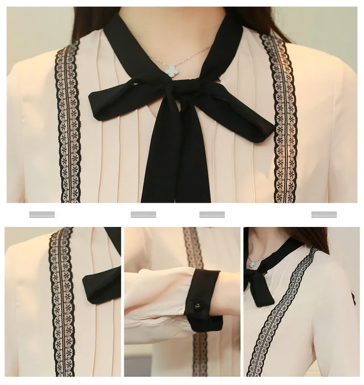 Модные женские блузки 2019 Женские топы с длинными шифоновая рукавами женская