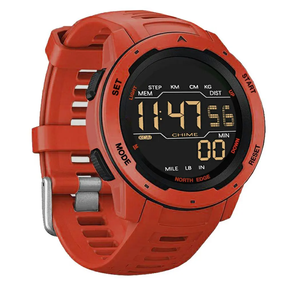 

Men Digital Watch Men's Sports Watches Dual Time Pedometer Alarm Clock Waterproof 50M Digital Watch Calories Mileage Clock