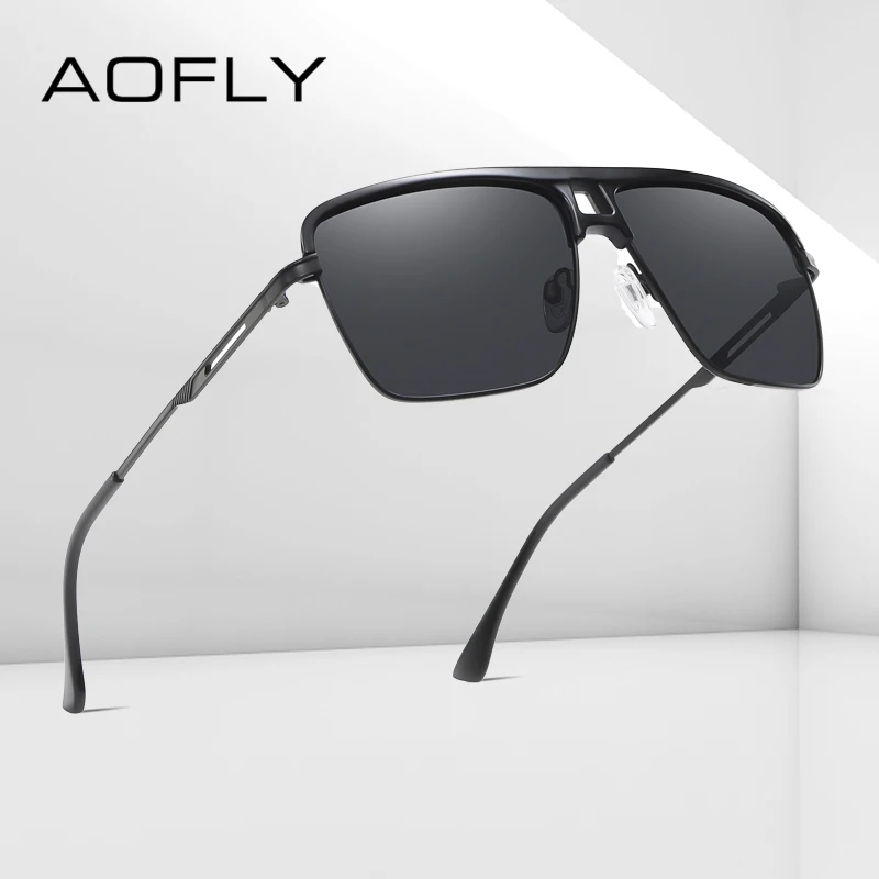 Солнцезащитные очки AOFLY квадратные поляризационные для мужчин и женщин большие