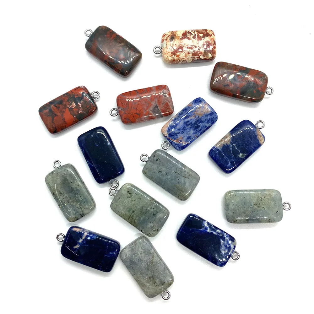 

Natural Stone Rectangular Color Lapis Lazuli Pendant DIY Handmade Fashion Exquisite Jewelry Necklace Bracelet Making Accessories