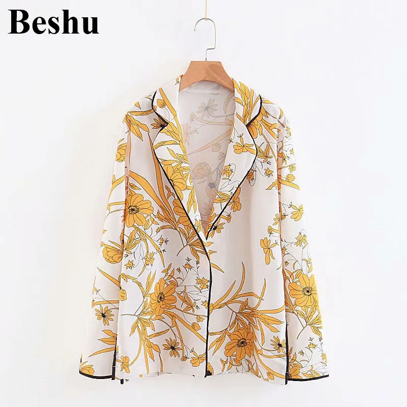 

za 2020 fashion blusas women white print turn down collar cardigan elegant office wear blouse female two side bow lace-up blusas