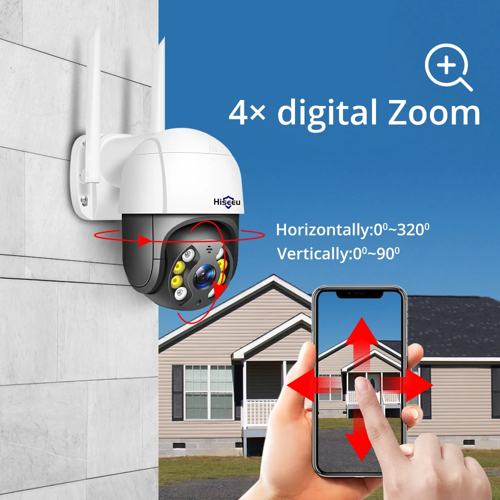 2MP PIZ IP WIFI камера купольная Беспроводная 1080P ONVIF наружная 4X цифровая зум аудио сеть
