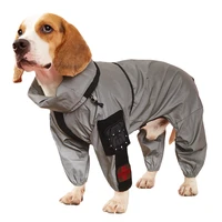reflective pet dog raincoat outdoor sunscreen high collar pet jumpsuit waterproof coat labrador chihuahua corgi hooded raincoat