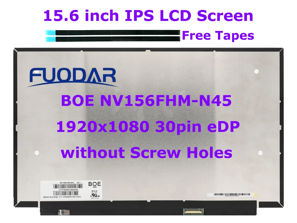 

Оригинальный ЖК-экран для ноутбука 15,6 дюйма, NV156FHM-N45 FHD 1920x1080, 30 контактов eDP NV156FHM N45, светодиодный матричный дисплей, сменная панель IPS