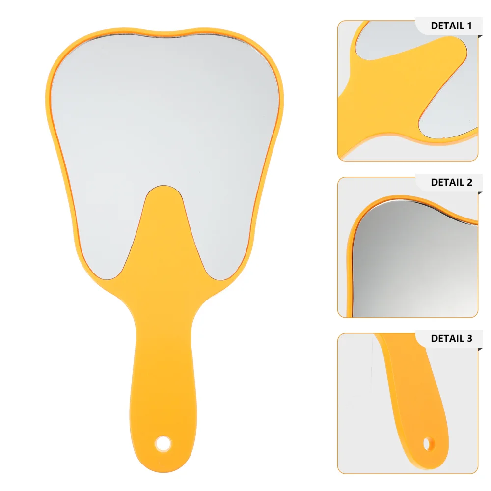 

Tooth Shaped Hand Held Mirror Adorable Mirror Oral Teeth Care Mirror