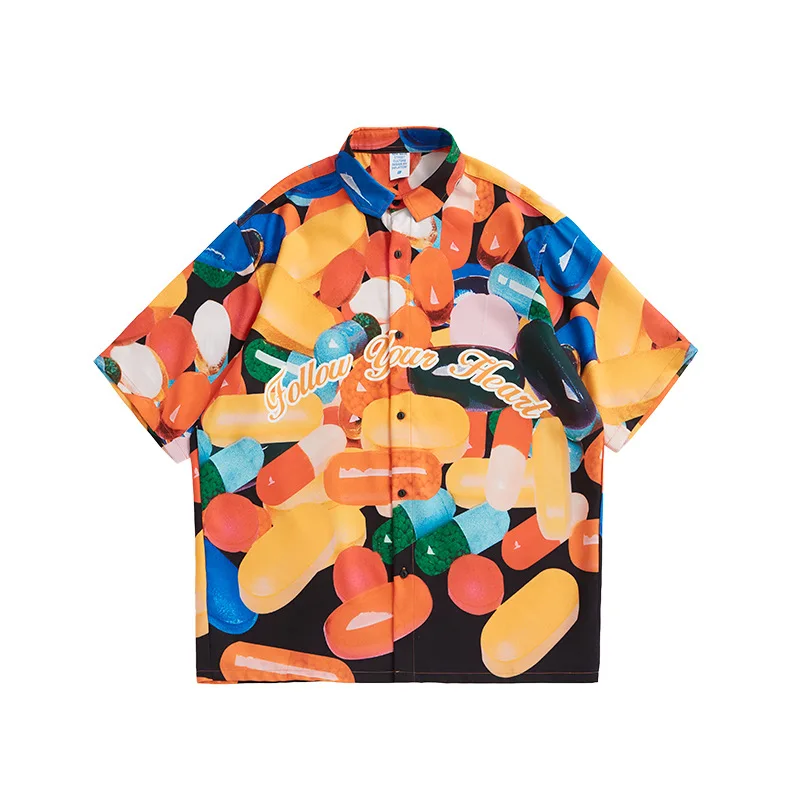 

Inf men's clothing - new products in spring and summer 2021 fashion brand personalized full page digital printing flannel shirt