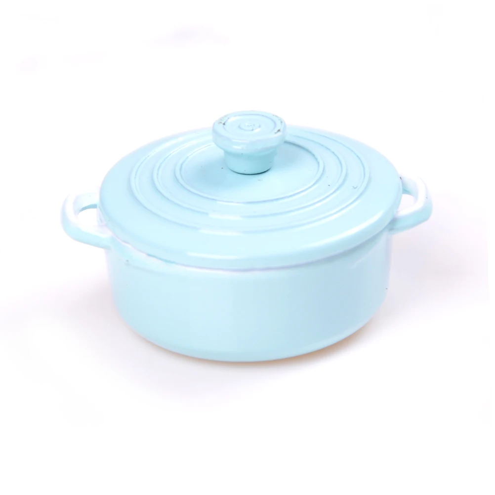 Hot Dollhouse Miniature Kitchen Utensil Cooking Ware Play Toy Mini Pot Boiler Pan with Lid Kettle Doll house Accessories |
