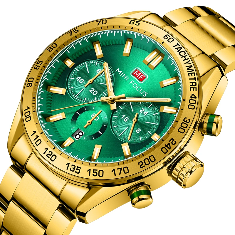

2021 Fashion Men's Watch Gold Stainless Steel Top Brand Luxury Waterproof Sports Chronograph Quartz Men's Relogio Masculino Wach