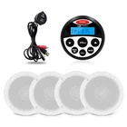 Морской радиоприемник, аудиосистема, стерео Bluetooth, приемник FM, AM, MP3, Автомобильный плеер, 2 пары 4-дюймовых водонепроницаемых динамиков, USB-кабель для лодки