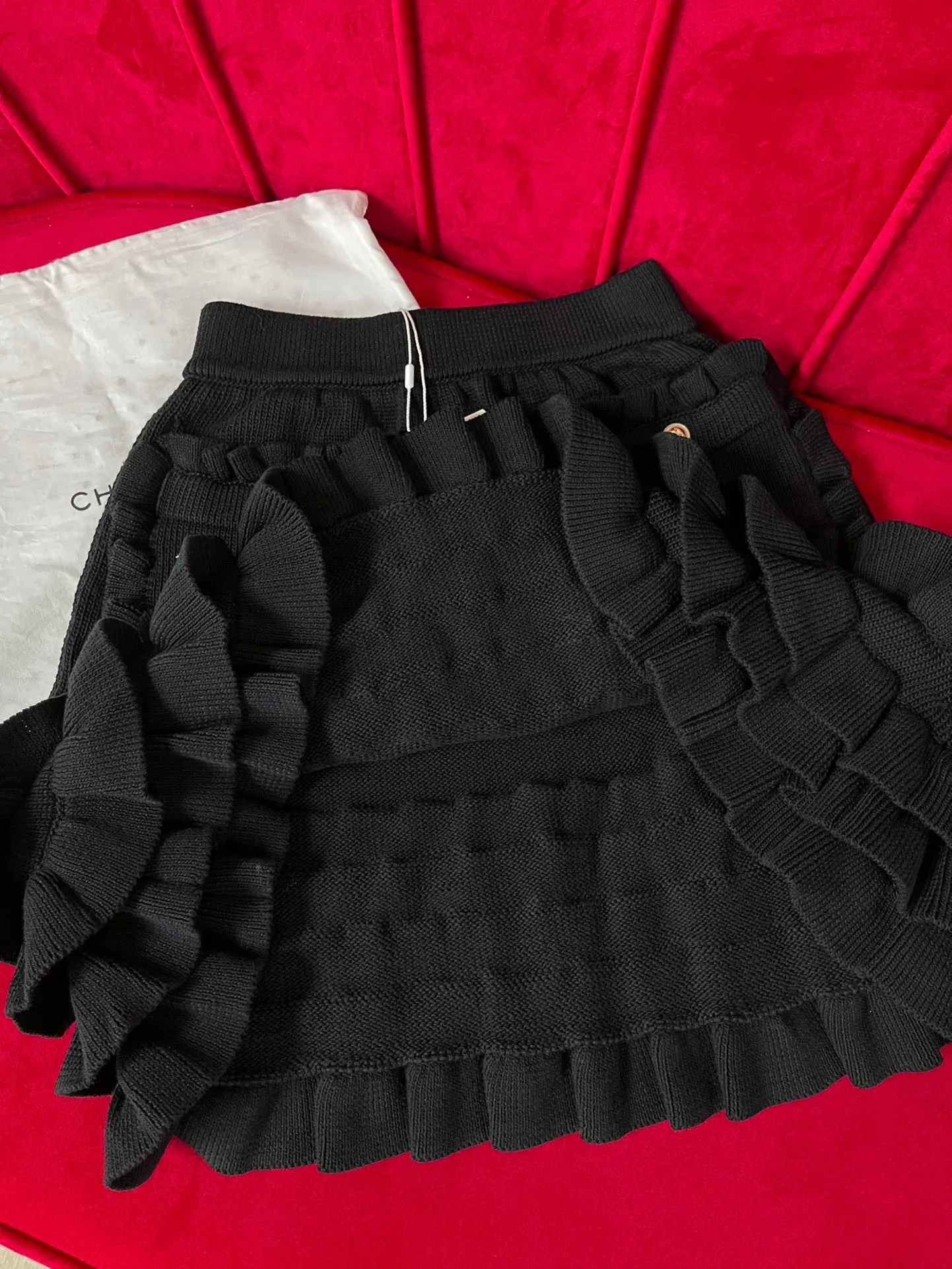 

Summer Women Fashion A-line Black Ruffle Mini Skirts High Quality