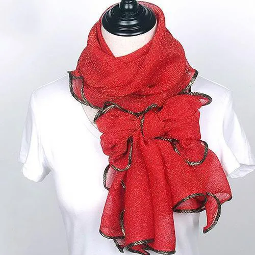 AA10311 red Новое поступление шелковые шарфы длинные трендовые женские марлевые простой цветной шарф обёрточная Женская дышащая впитывающая пот кружевная шаль - Цвет: AA10311 red