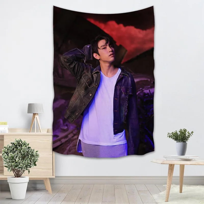 

High Quality GOT7 Kpop Boy Tapestry Wall Hanging Tapestries Cloth Fabric Print For Living Room Decorative Wall Blanket 0512