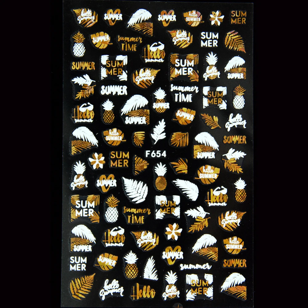 

Strip Leaves Nail Sticker Nail Stickers White Golden Leaf Nails Decals Nail Art Decorations Sticky Decals Adhesive Stickers