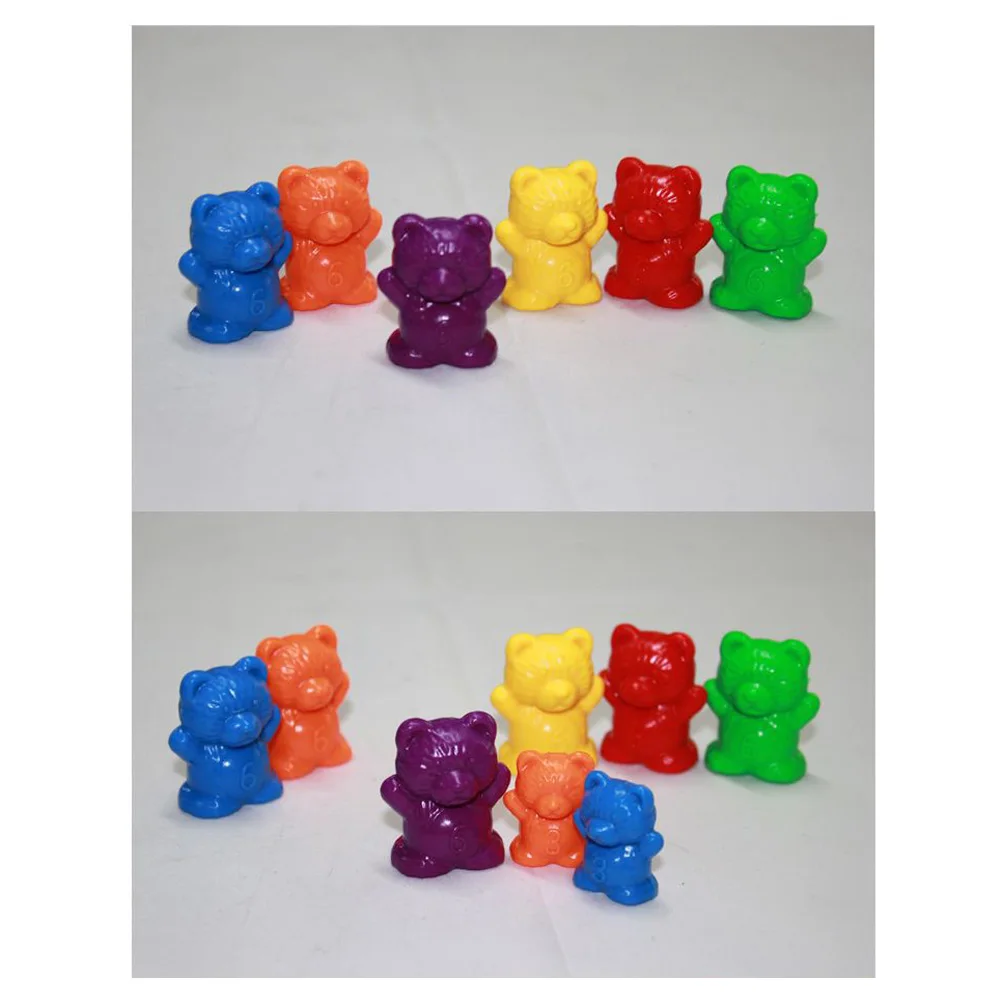 60 шт. шестицветные счетные медведи Обучающие игрушки цветные сортировочные для