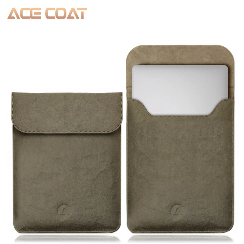 Dry-green ACECOAT моющиеся крафт-бумажные защитные сумки для Apple Macbook Air Pro 13 12 15 чехол для ноутбука для macbook pro 13 Чехол a1989 - Цвет: Dry-green
