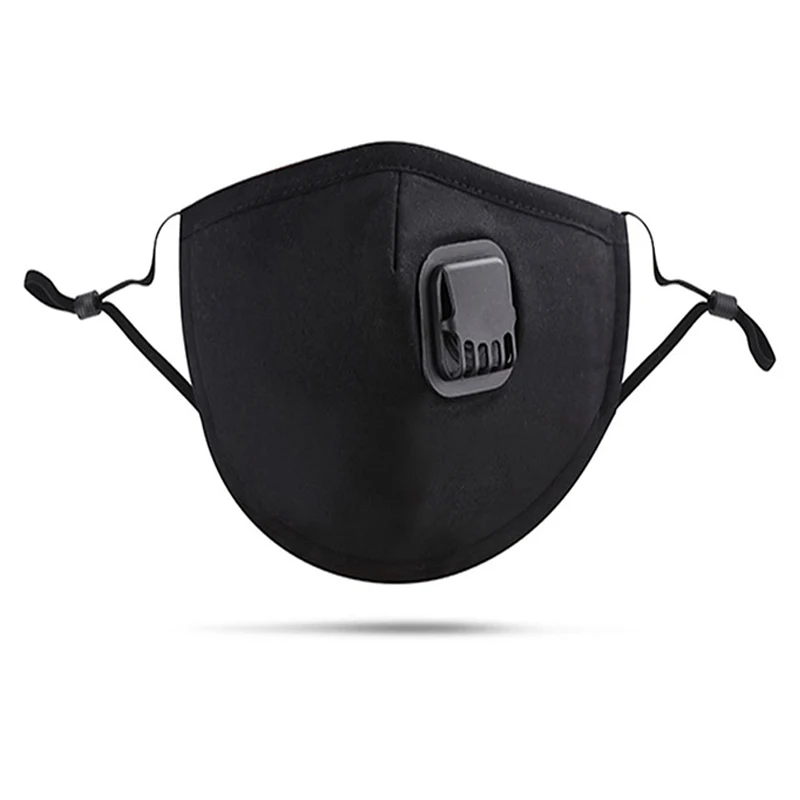 Многоразовые маски для лица черная маска моющаяся Крышка рта с дыхательным