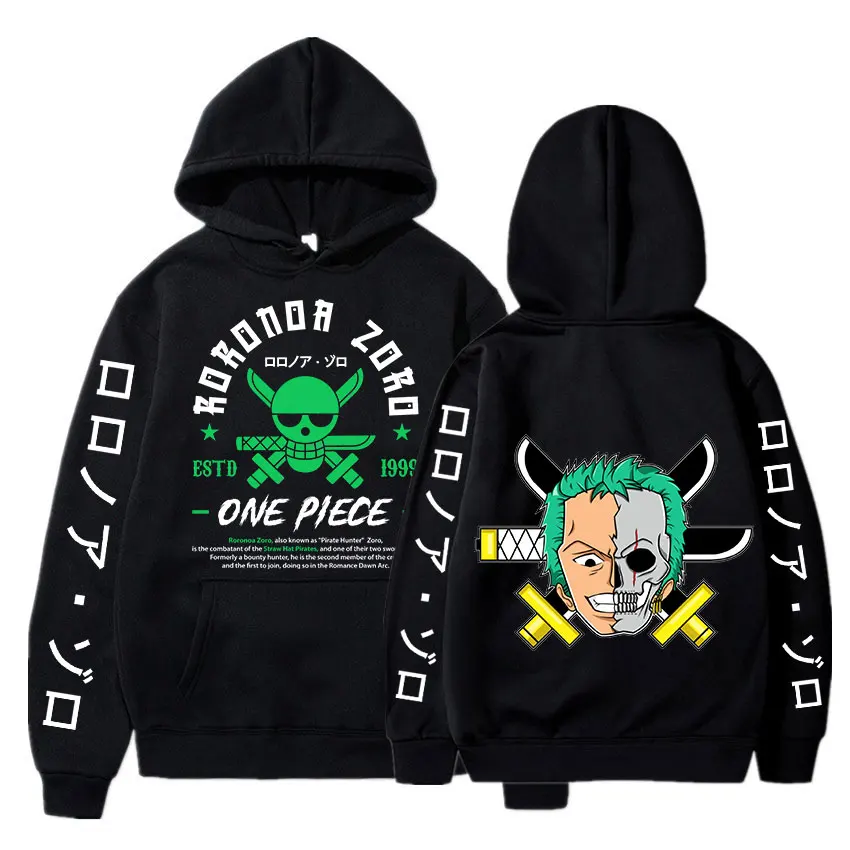 

One Piece Hoodie Anime Roronoa Zoro Print Sweatshirts Hoodie Men Loose Long Sleeve Streetwear Pullover Fashion Casual Sweatshirt