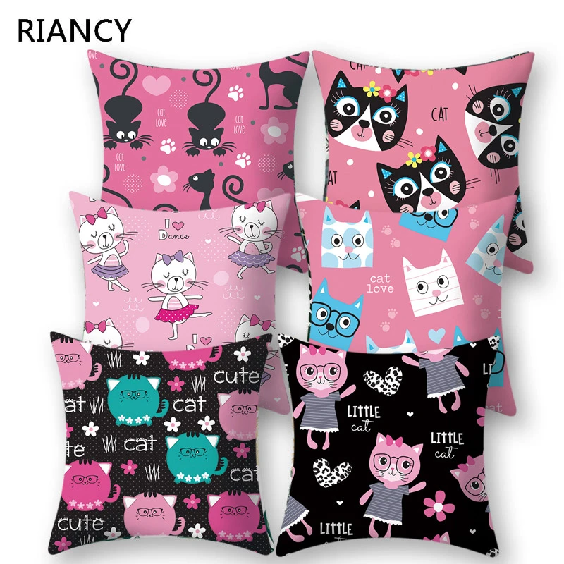 И рисунком из мультика в виде черного кота узор декоративные подушки Наволочки