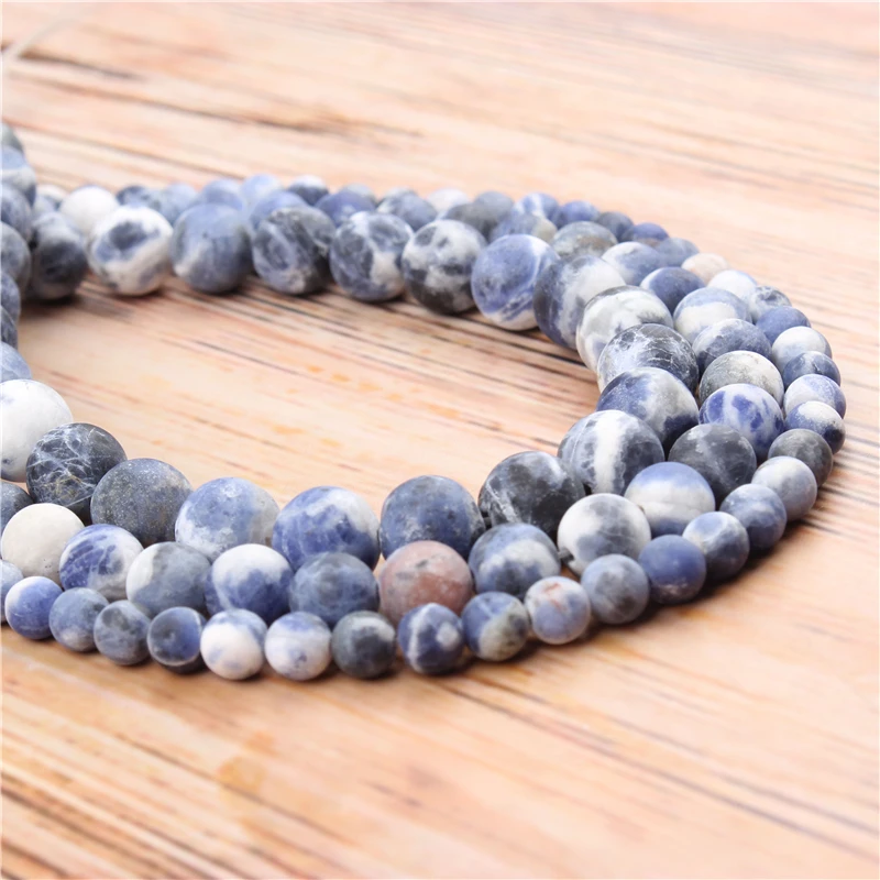 

Wholesale Frosted Beads Series 4/6/8/10 / 12mm Round Beads Natural Stone Bulk Jewelry Bracelet Necklace Production