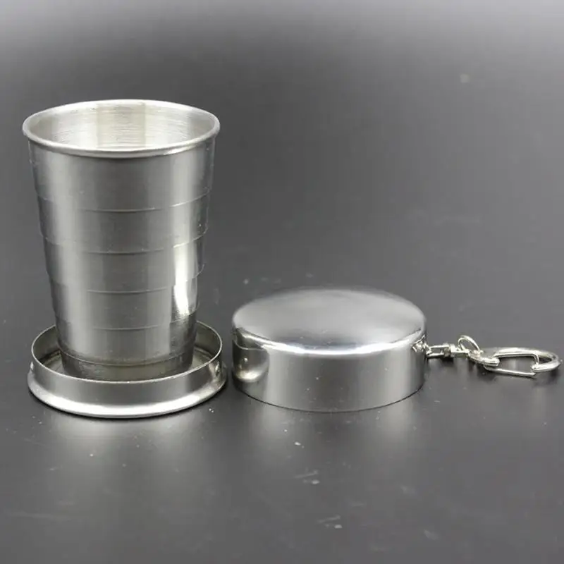 Стальная Портативная Складная складная телескопическая чашка для путешествий