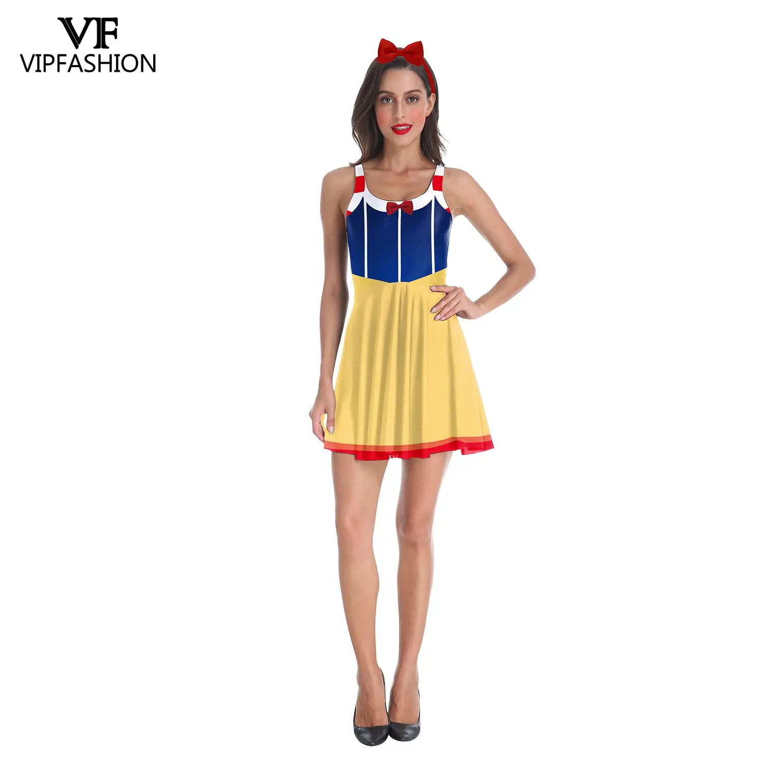 VIP Мода Хэллоуин вечерние платье горничной Косплей Анимация мир печатных