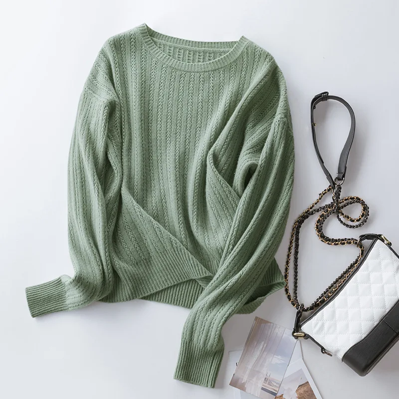 

2020 Autumn Winter Women New Wide Casual 100% Wool Pullover Sweater One Size WS0014