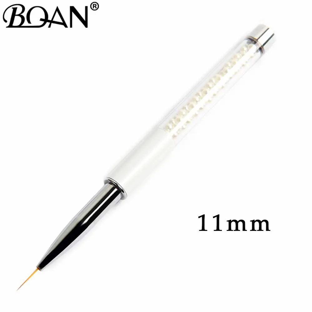 white 11mm BQAN#4#6#8#10 УФ-гель для дизайна ногтей лак Краски кисть для ногтей, деревянная ручка, вышитые цветы, инструменты для маникюра - Цвет: white 11mm