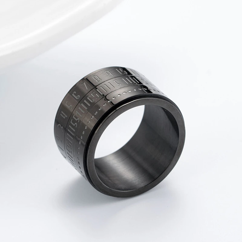 Кольцо мужское из титановой стали вращающееся цифровое кольцо в арабском стиле