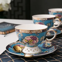 bone china coffee cup european luxury style home english afternoon tea set red tea cup and saucer cup turkish coffee cups