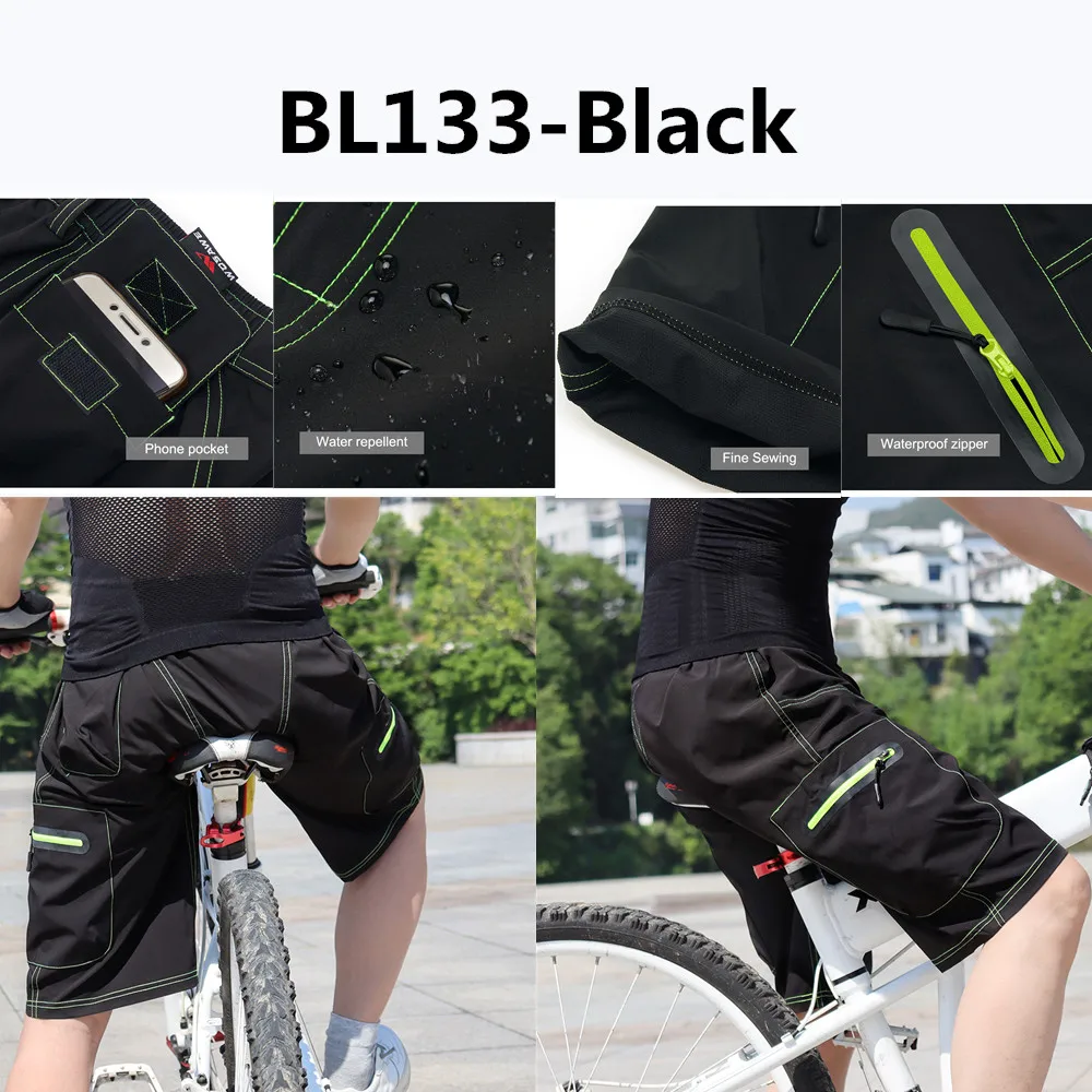 Мужские велосипедные шорты WOSAWE свободные спортивные Водонепроницаемые для